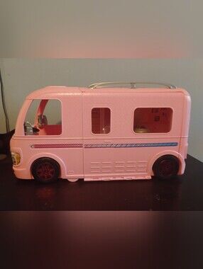 Barbie Pop-Up Camper Vehicle Playset Pink RV Motorhome 3-Story Transforming Toy